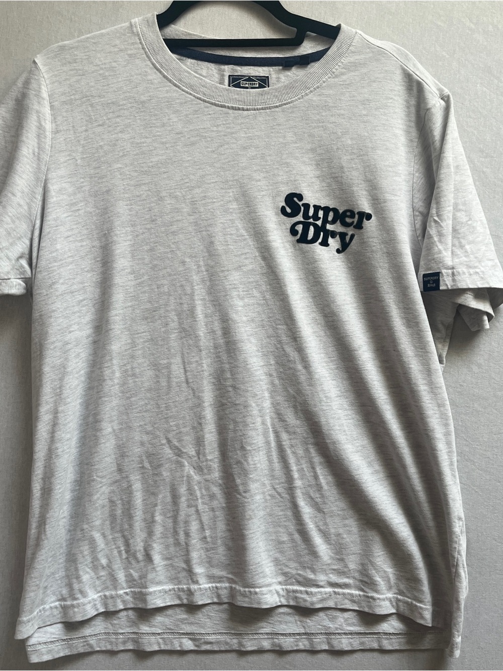 Superdry Light Gray Logo Crew Neck T-Shirt L